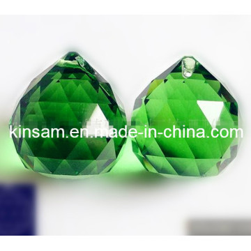 Piezas de cristal verde para lámparas accesorios de iluminación colgante de cristal (KS28019)